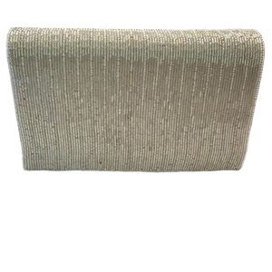 NWOT Silver Sequin and Satin Clutch/Shoulder Bag